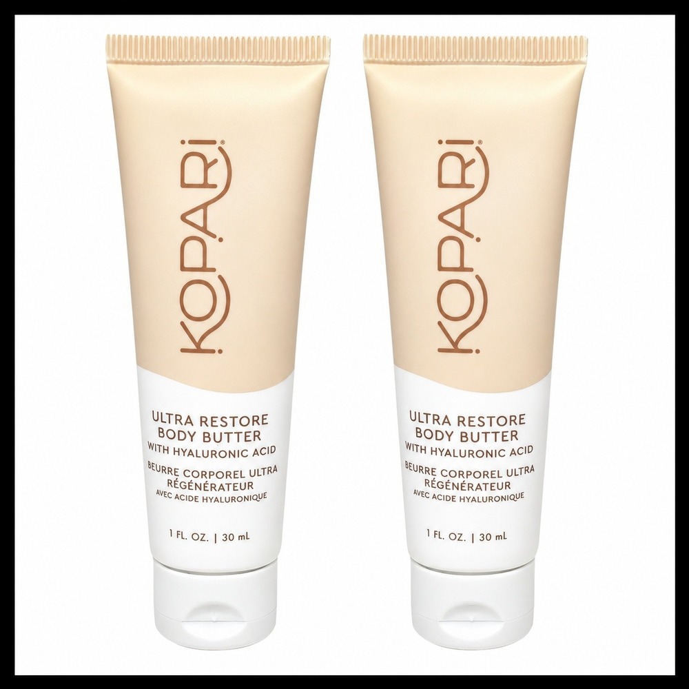 2 x KOPARI Beauty Ultra Restore Body Butter with Hyaluronic Acid 1 oz Travel